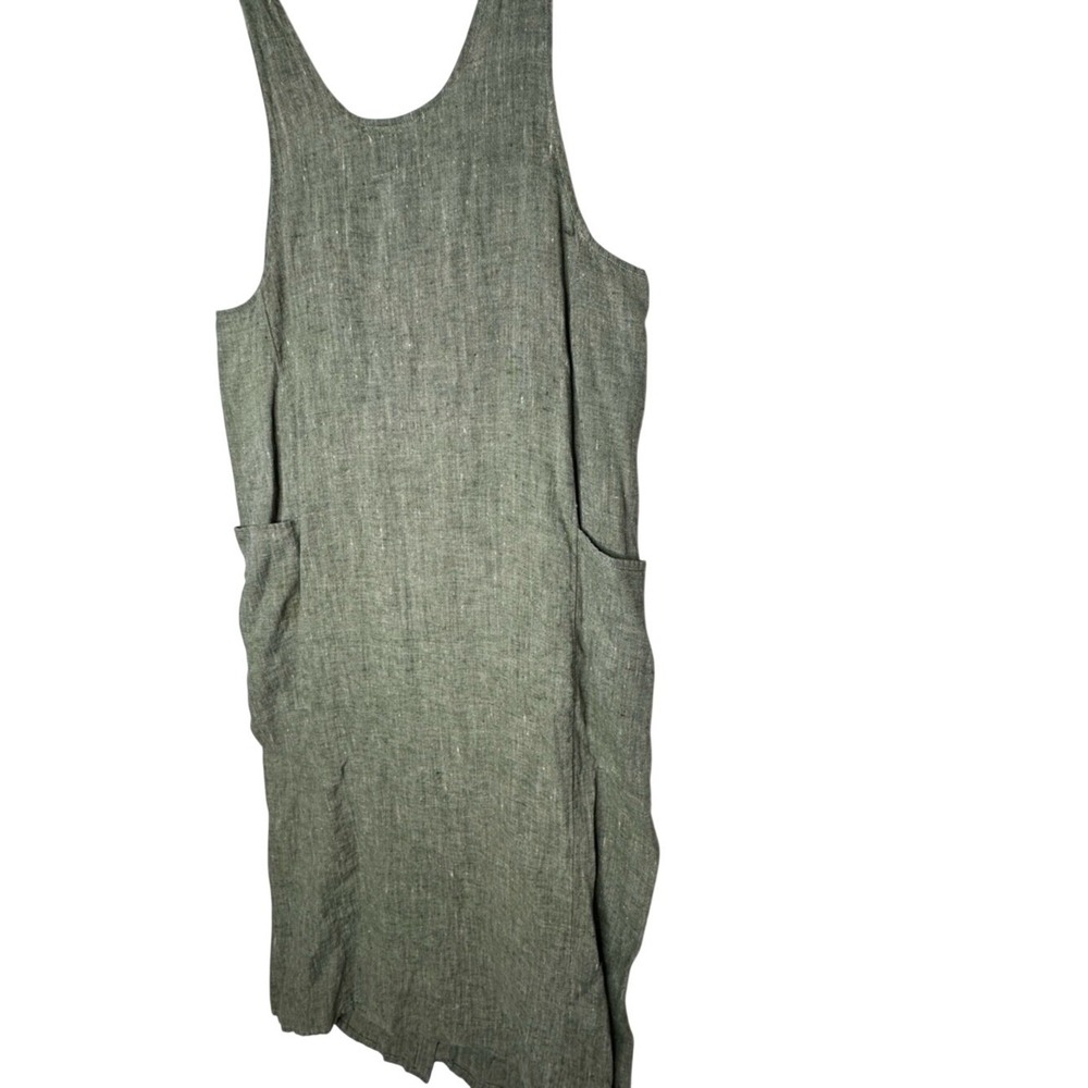 Flax By Angelheart Women Linen Midi Overall Jumper Dress Sleeveless S Lagenlook - Picture 8 of 9